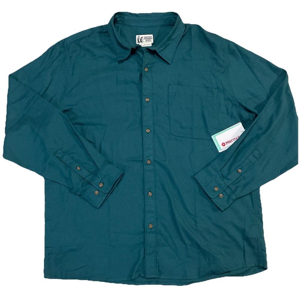 Marmot Mountain Works Shirt Men's 2X 2XL Green‎ Fairfax Lightweight Flannel NWT